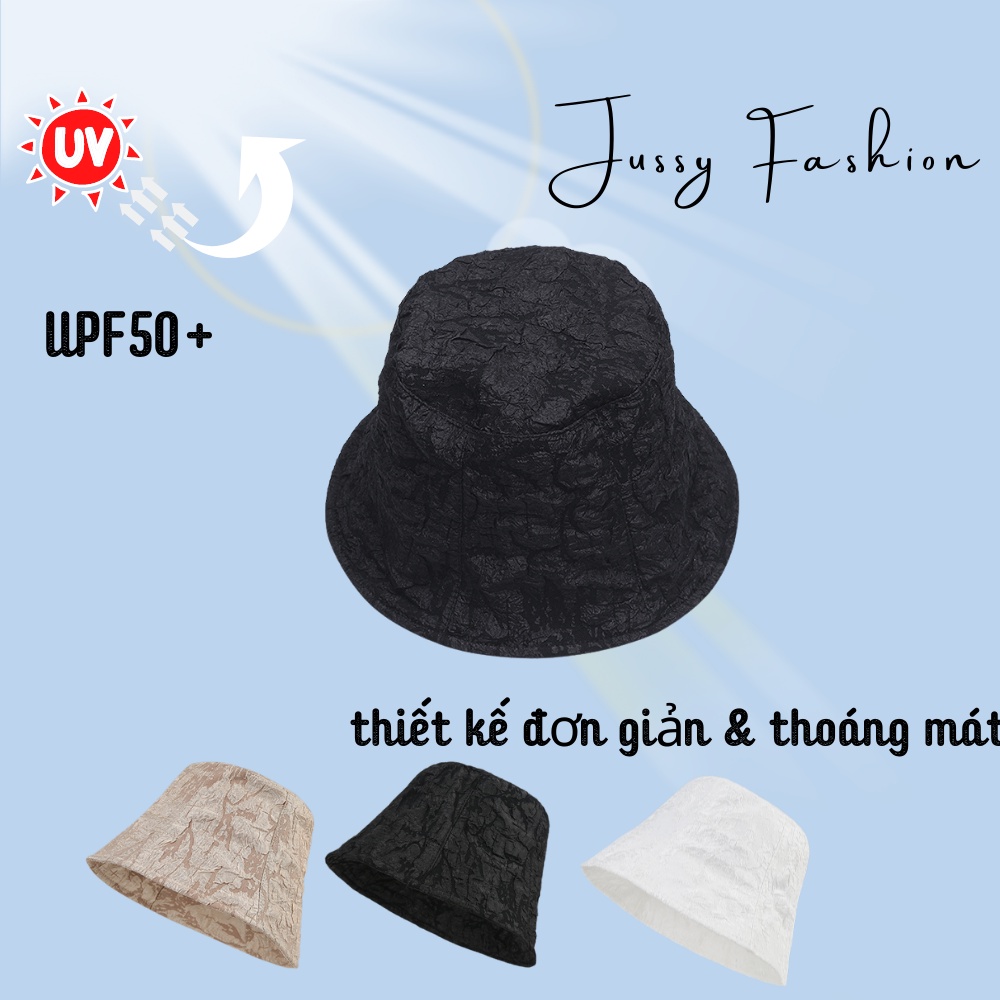 Mũ Bucket Phối Ren Mỏng Phong Cách Hàn Quốc Jussy Offcial Kiểu Nón Tai Bèo Vành Cụp Hot Trend