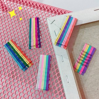 Vỉ 10 chiếc Kẹp tóc tăm cầu vồng Hàn Quốc siêu đẹp