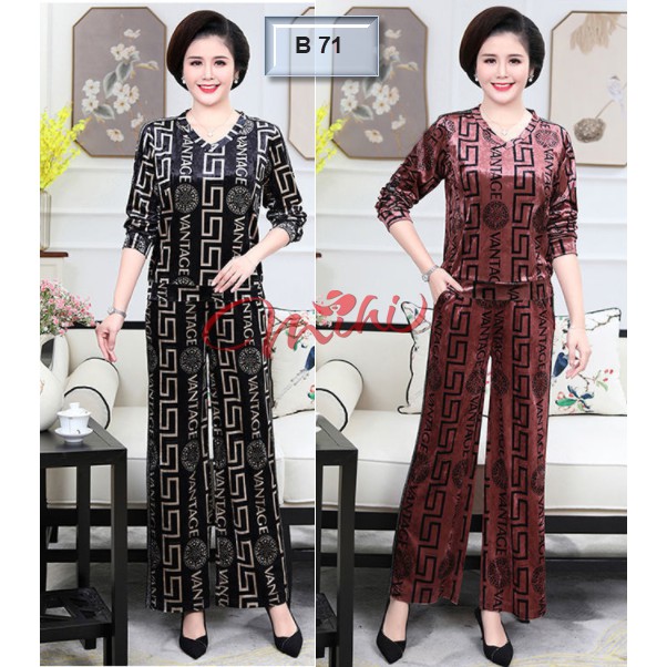 Bộ đồ thu đông trung niên (B71) - Bộ quần áo cho mẹ - Đồ trung niên sang trọng 2022