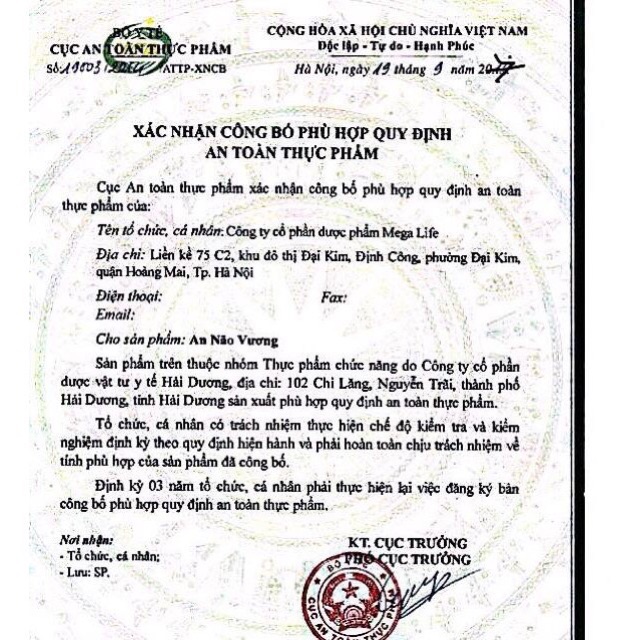 AN NÃO VƯƠNG GIÚP TĂNG CƯỜNG LƯU THÔNG MÁU LÊN NÃO