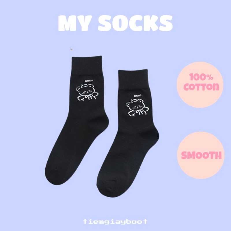 TẤT HOẠ TIẾT CHẤT LIỆU COTTON LOẠI 1HÀNG CÓ SẴN  Full Tag