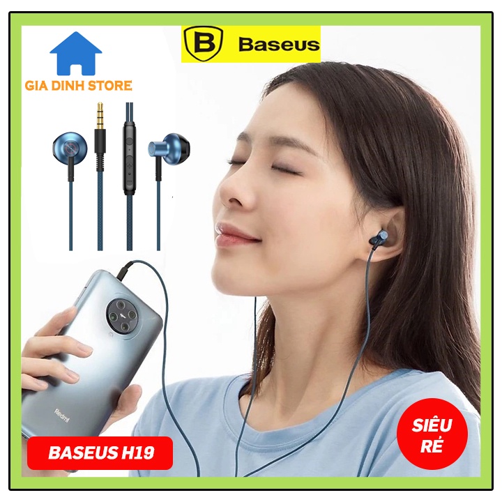 Tai nghe Baseus H19, siêu âm thanh 6D, micro khử ồn, thiết kế ko gây đau tai, lỗi 1 đổi 1