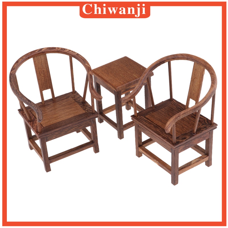 [Chiwanji] Bộ Bàn Ghế Ngồi Cho Nhà Búp Bê Phong Cách Vintage