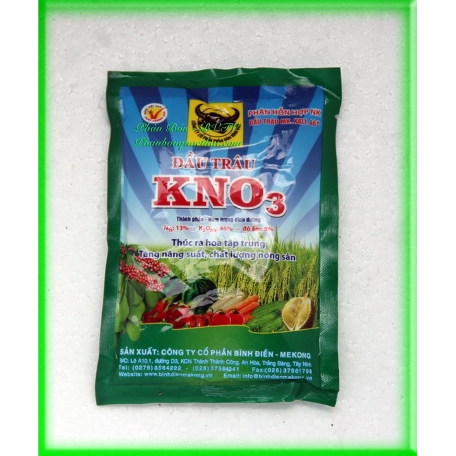 Phân bón lá cao cấp Đầu Trâu kali KNO3 , Kích thích ra hoa nhiều hoa tập trung.