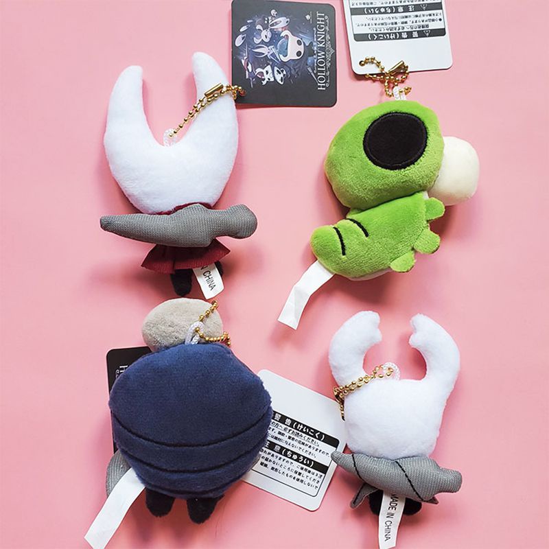 Búp bê nhồi bông mềm phong cách nhân vật Hollow Knight 8cm kiểu móc khóa làm quà tặng