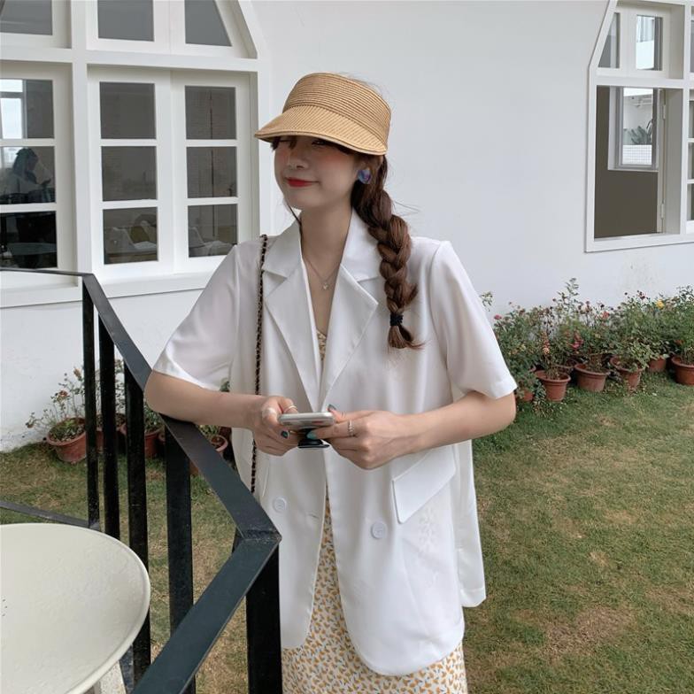 Xiaozhainv Áo Blazer ngắn tay thời trang Hàn Quốc dễ phối đồ | BigBuy360 - bigbuy360.vn