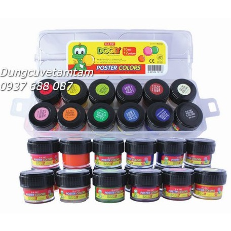 [ TÂM TÂM ]-Màu nước Poster color Dooly 12x10ml-