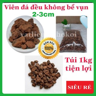 Đá nham thạch đỏ túi 1kg 2-3cm Đá lọc nước hồ thủy sinh - vật liệu lọc