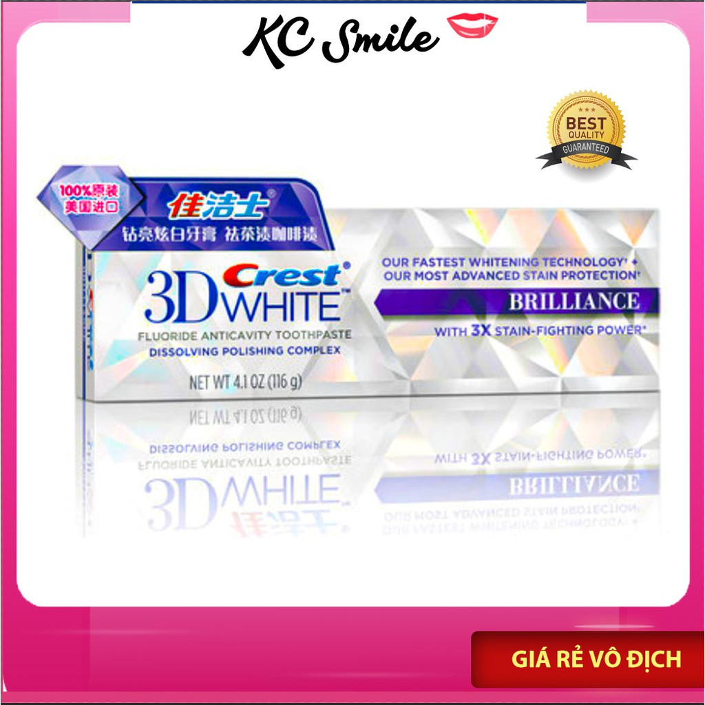 Kem đánh răng Crest 3D White Brilliance Chính Hãng shop Mall bản Trung - Shop TMall