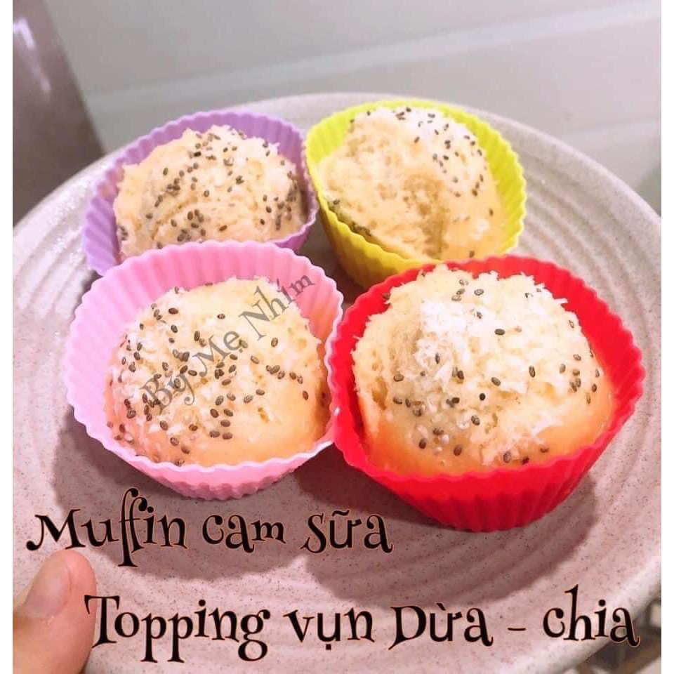 Set 5 Khuôn Cupcake Silicon tròn 7cm, Khuôn Làm Bánh Bông Lan Cupcake, Muffin, Thạch, Rau Câu