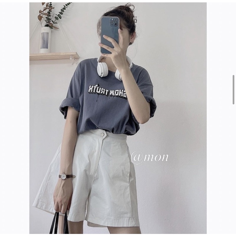 Set Đồ Áo Xám Chữ Quần kaki sữa 🌸áo thun tay lỡ unisex quần kaki ống rộng Ulzzang🌸