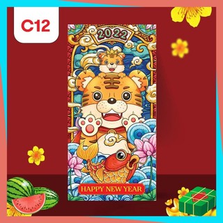 Combo Bao Lì Xì Hoạt Hình Con Cọp Cute Dễ Thương Thần Tài Tiền Đô Độc Lạ Giá Sỉ Rẻ Đỏ Màu Đẹp Tết 2022 Giấy 150 Cứng Cáp