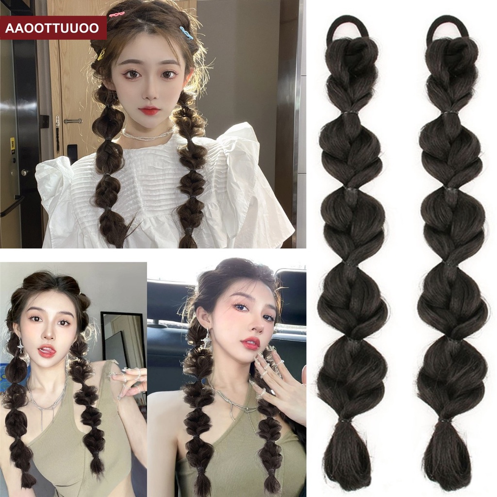 Tóc Giả Thắt Bím Đuôi Ngựa Dễ Thương Cho Nữ
