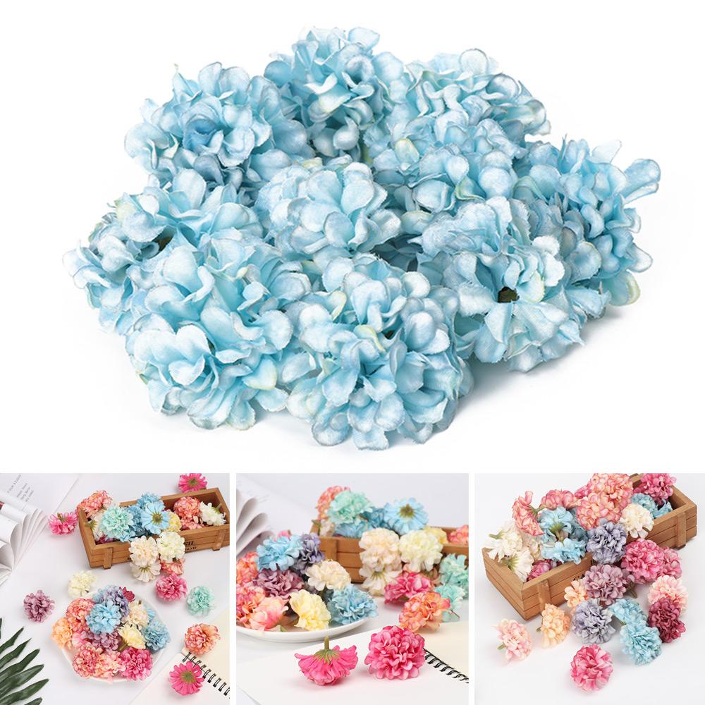 Set 10 Hoa Cẩm Tú Cầu Giả Bằng Lụa Dùng Trang Trí Tiệc DIY