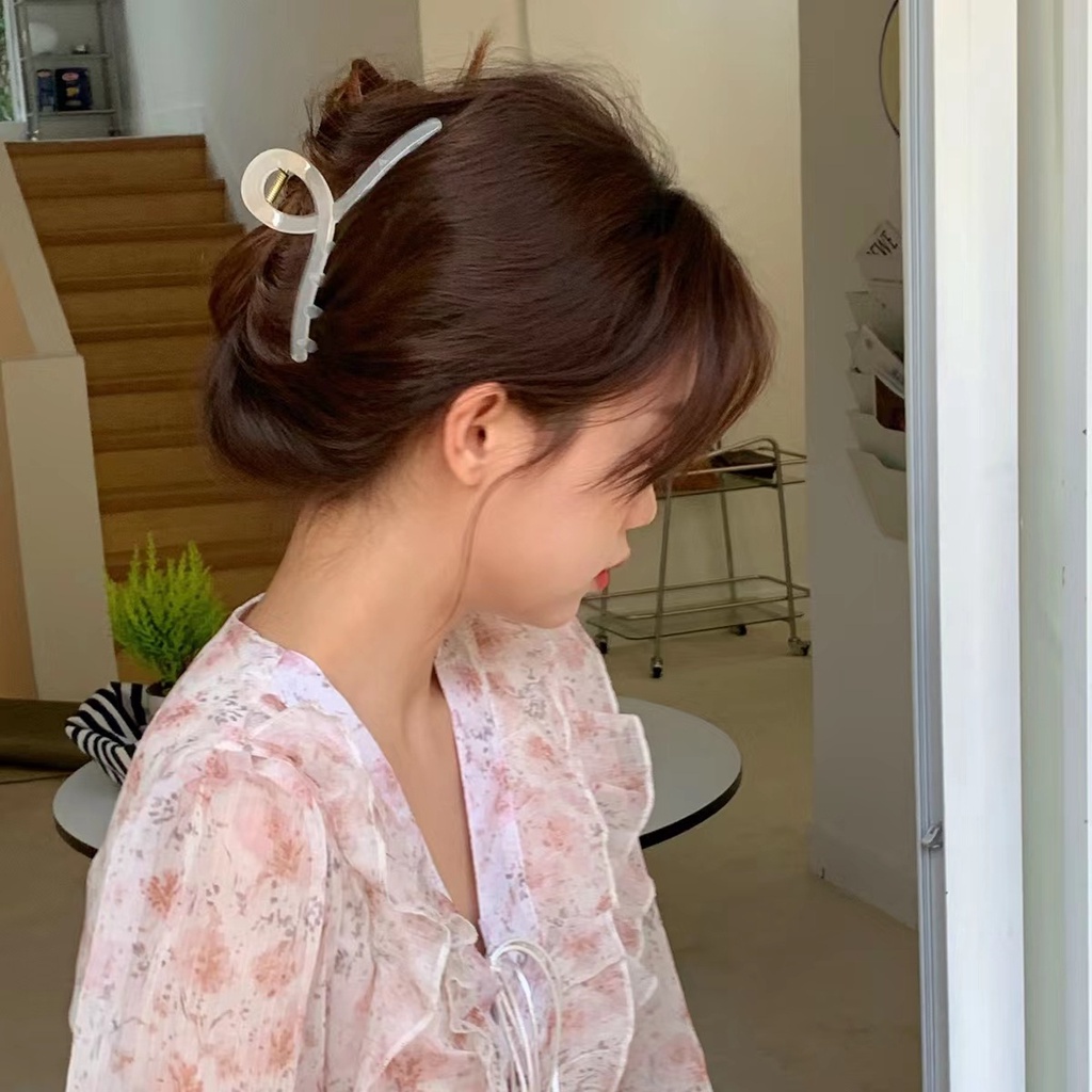 Kẹp Tóc Hình Cá Mập Lớn Màu Thạch Phong Cách Hàn Quốc Cho Nữ FT7134