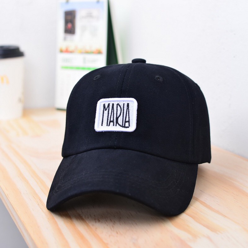 Mũ lưỡi trai nữ Nón kết thêu chữ Maria chất cotton cao cấp form unisex nam nữ