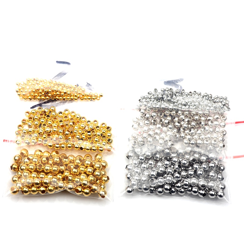 Set 100 Hạt Đồng Thau Tròn 2/3/4mm Tự Xỏ Dây Câu Cá