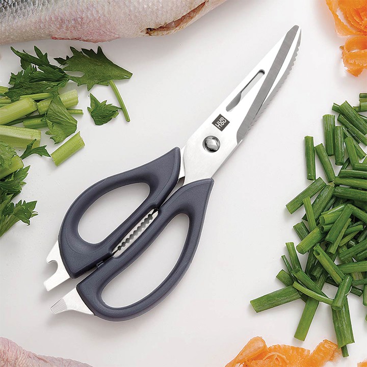 Kéo Nhà Bếp Cắt Gà, Bóc Vảy Cá, Gọt Củ Quả, Bóc Vỏ Hạt, Khui Nắp Chai, Đa Năng Inox 30cr13 Không Gỉ