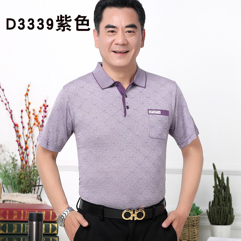 Áo Thun Ngắn Tay Thời Trang Mùa Hè Cho Đàn Ông Trung Niên 40-50 Tuổi