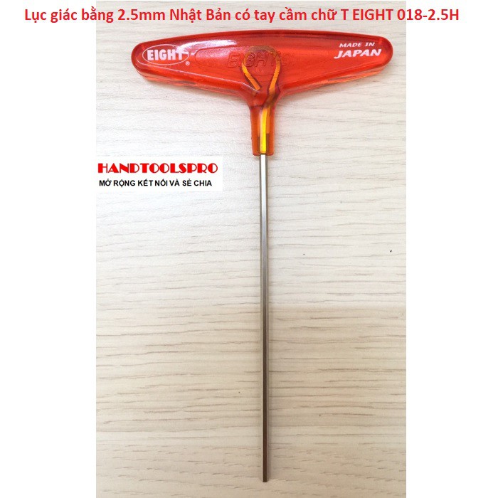 Lục giác bằng 2.5mm Nhật Bản có tay cầm chữ T EIGHT 018-2.5H
