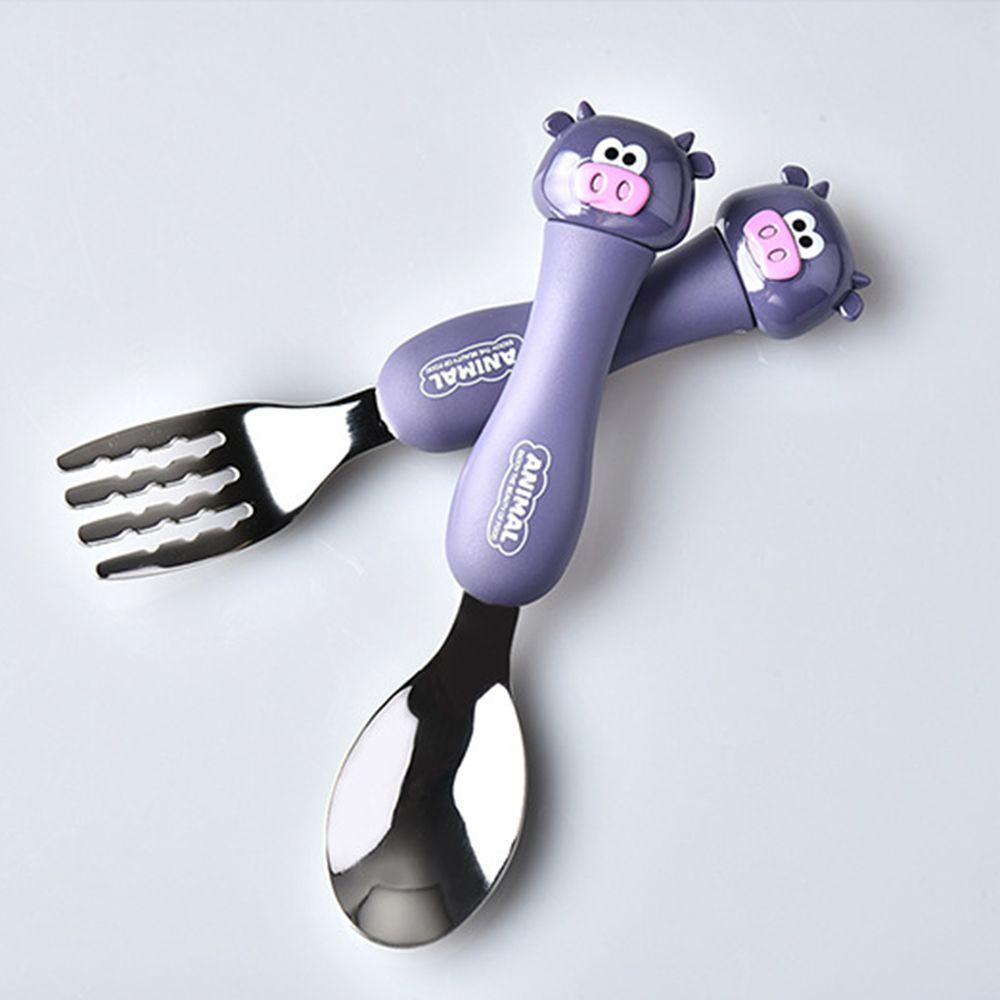 LUOL Bộ Muỗng Nĩa Tập Ăn Kèm Hộp Đựng Cho Bé