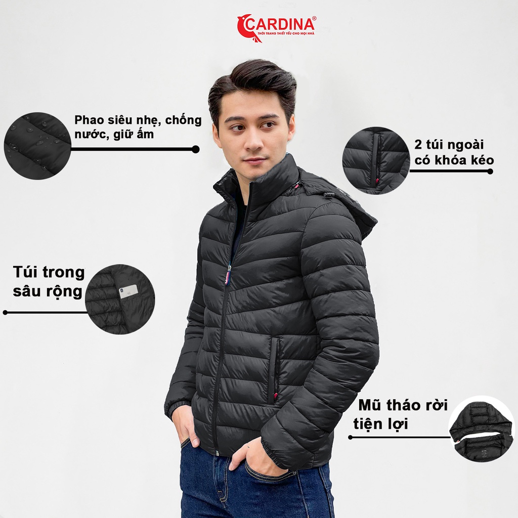 Áo Phao Nam 𝐂𝐀𝐑𝐃𝐈𝐍𝐀 Dáng Ngắn Cao Cấp Thiết Kế Đơn Giản Siêu Ấm 1PM03
