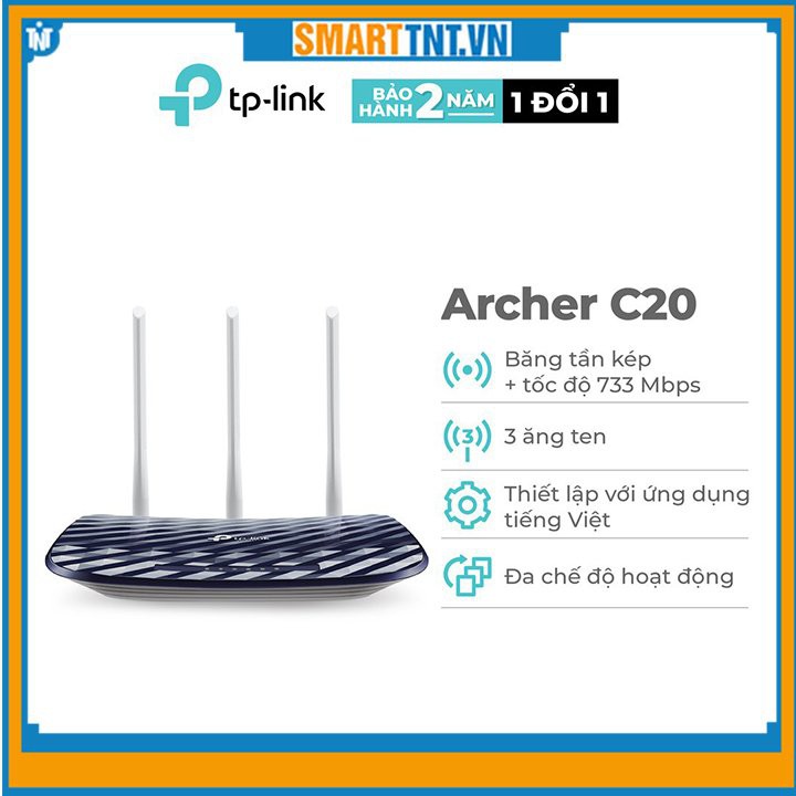 Bộ phát sóng wifi băng tần kép AC750 TP-link Archer C20 mới