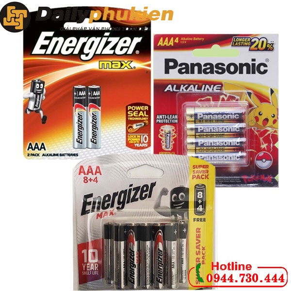 Pin AAA vỉ 2 viên, 4 viên, 12 viên ENERGIZER chính hãng dailyphukien