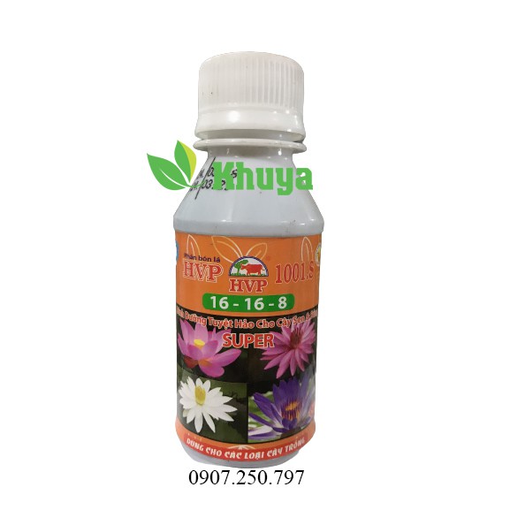 Phân bón HVP/NT 16-16-8 chai 100ml Chuyên cây Sen và Súng