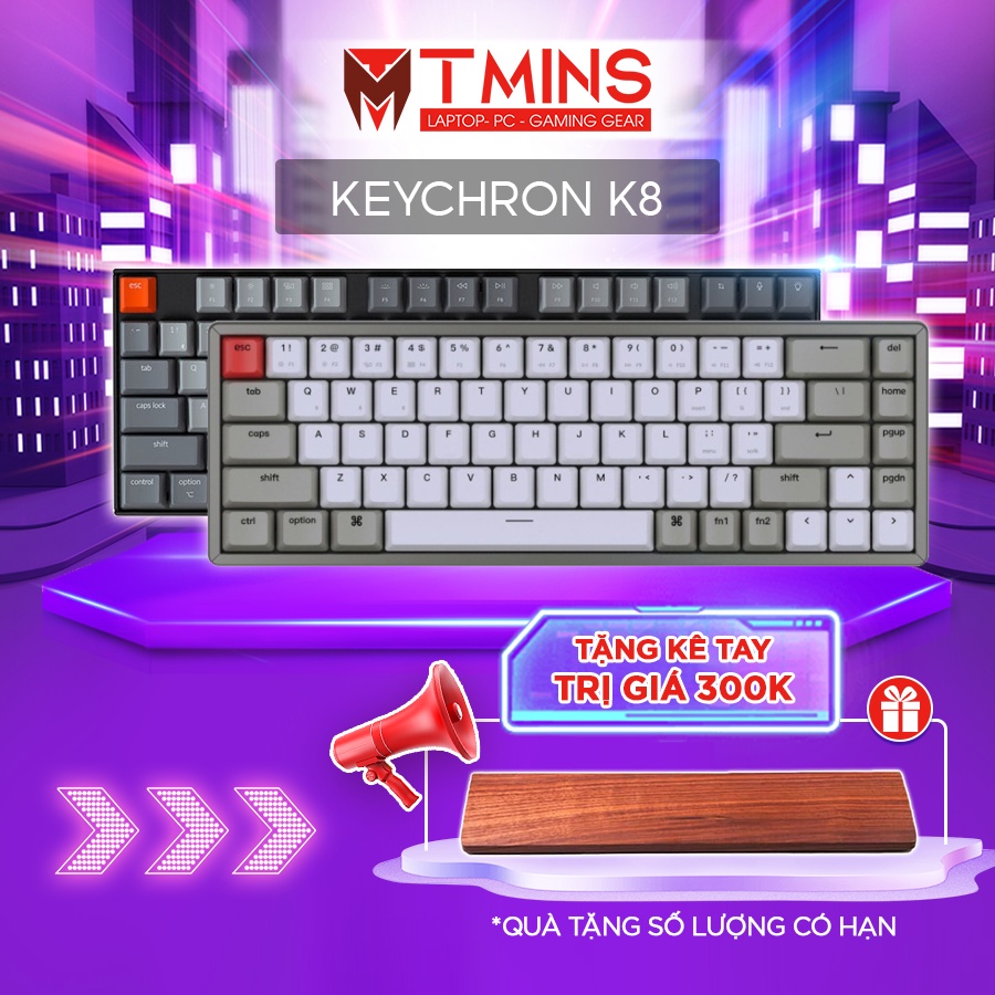 [Mã ELHAMS5 giảm 6% đơn 300K] Bàn phím cơ Keychron K8 (Hàng chính hãng) - Bảo hành 12 tháng