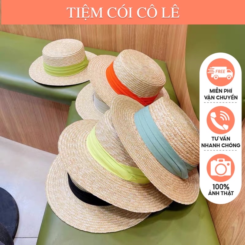 Nón cói panama đai mũ nhiều màu sắc kiểu dáng sang trọng cao cấp - Tiệm Cói Cô Lê