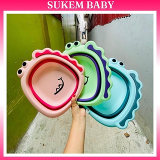 Chậu rửa mặt, chậu đa năng gấp gọn silicon tiện lợi, dễ thương cho bé hình khủng long