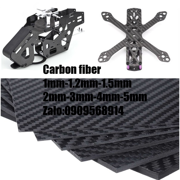 Carbon fiber 3K các loại kích thước 1mm 1.5mm 2mm