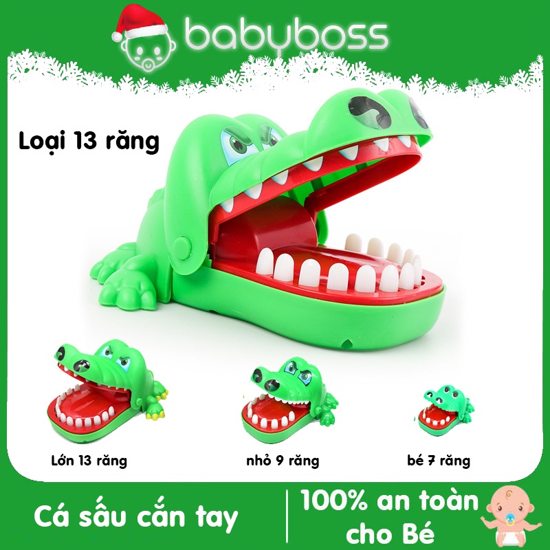 Đồ chơi khám răng cá sấu, cá sấu cắn tay cho bé loại lớn 13 răng - Babyboss Toys