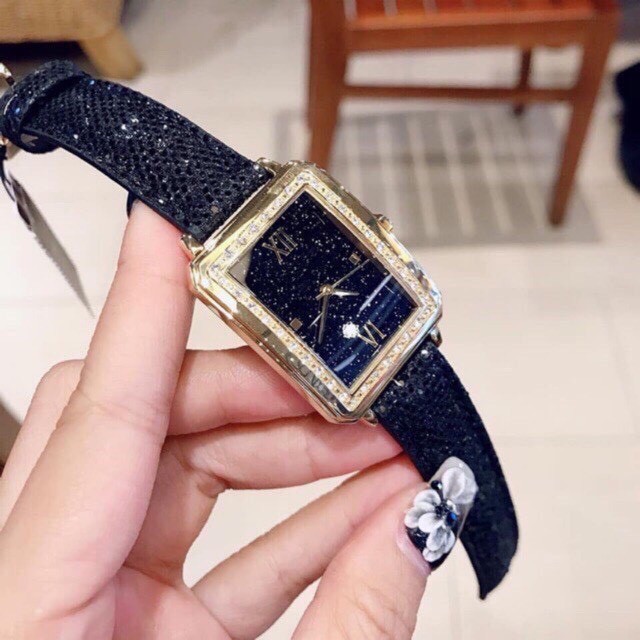 Đồng hồ thời trang nữ Huans H244 dây da mặt đính cườm mẫu mới cực hot QA92102
