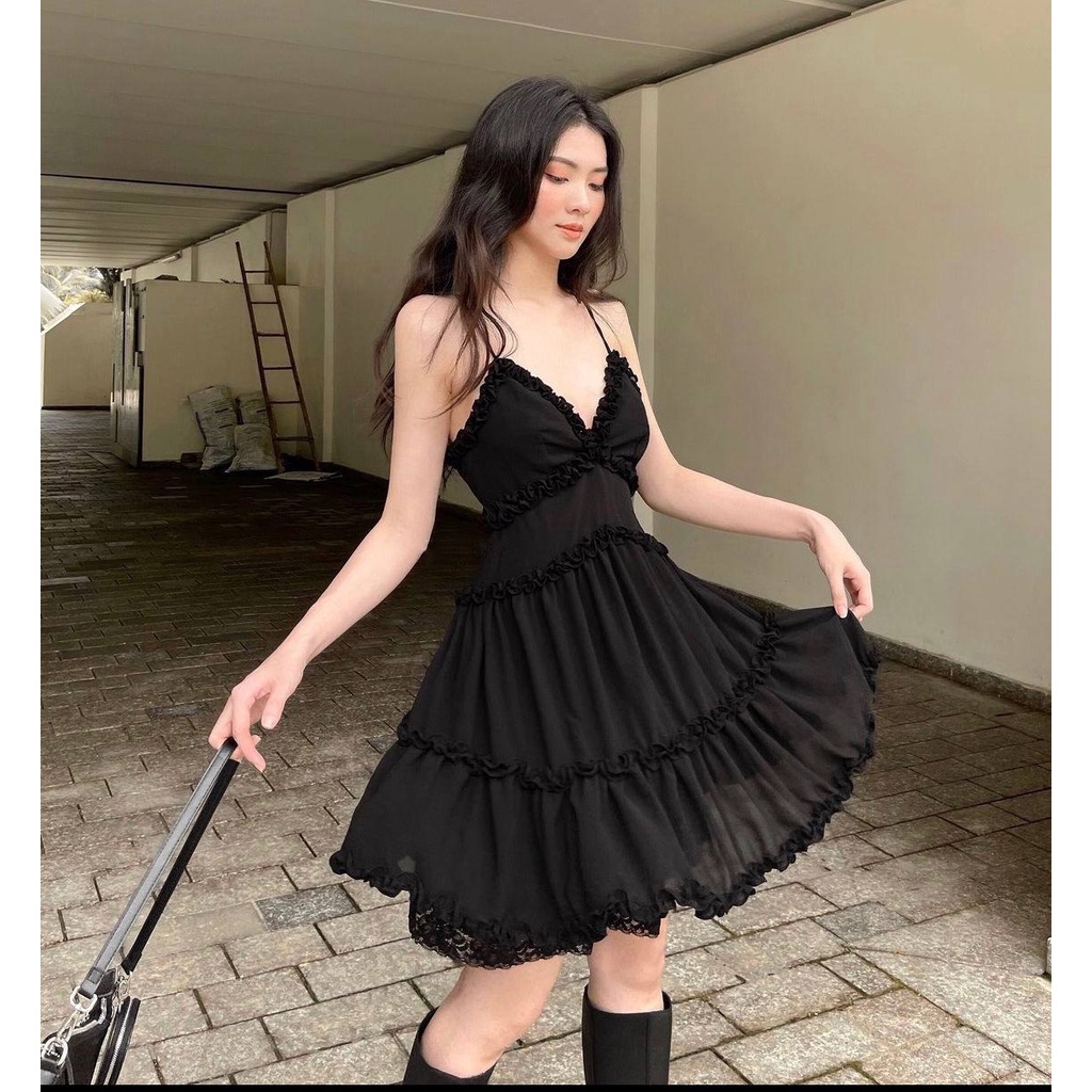 Đầm Hè 2 Dây Cổ V Lưng Đan Chéo MIX KC1381