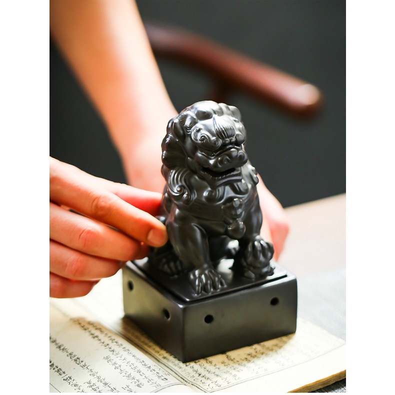 LƯ HƯƠNG XÔNG TRẦM, ĐỐT TRẦM BẰNG GỐM HÌNH MÃNH SƯ CHIÊU TÀI LỘC