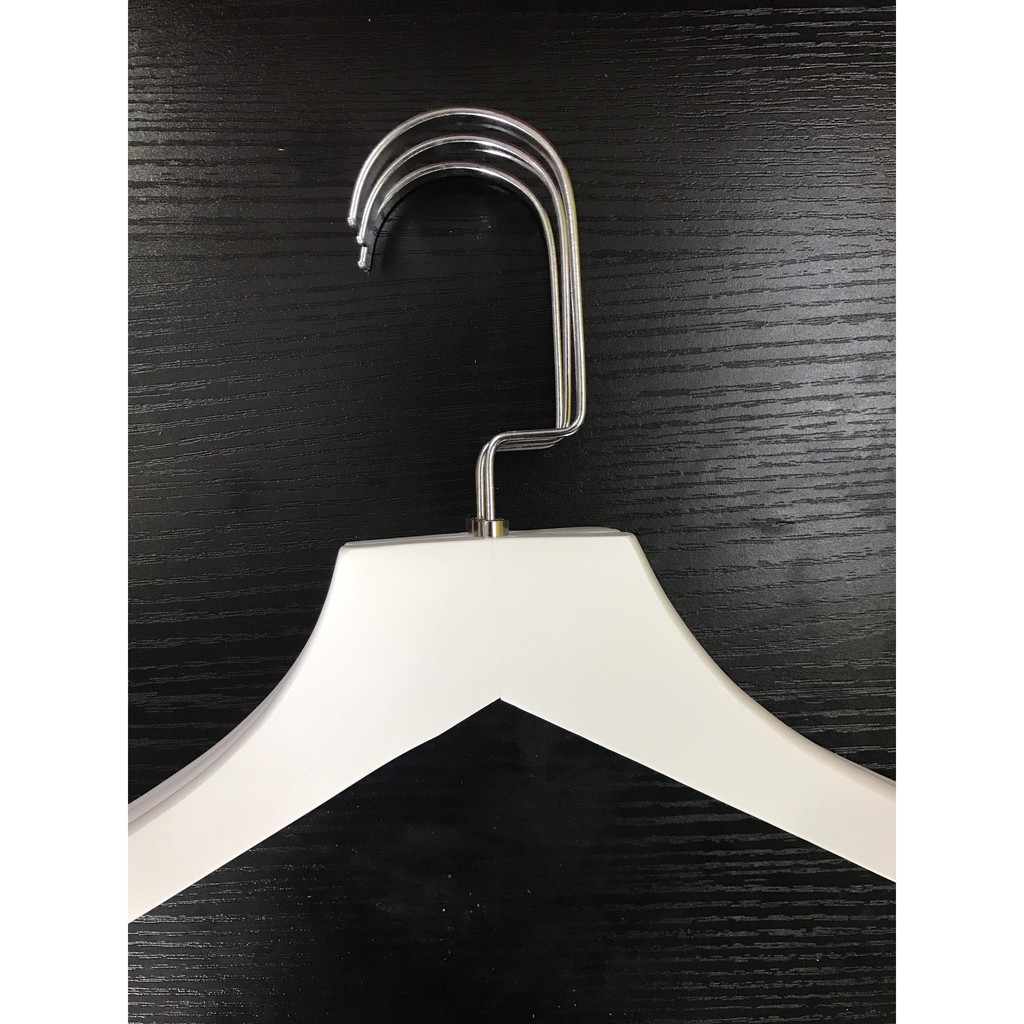 Móc Gỗ Vai Đệm Màu Trắng Đầu Vuông ( Bộ 10 Móc)