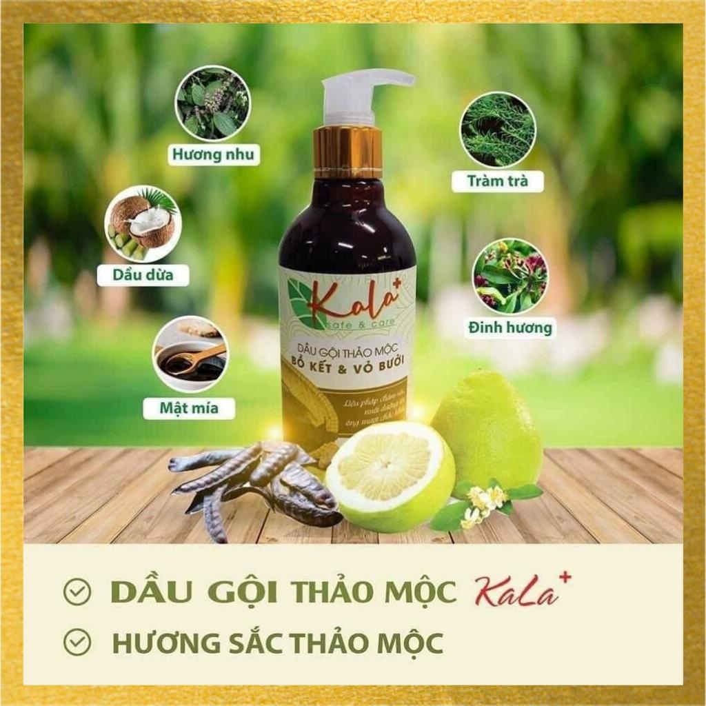 Dầu Gội Thảo Mộc Bồ Kết Và Vỏ Bưởi Kala+ Ngăn Rụng Tóc Giảm Gàu Ngăn Nấm Da Đầu Chính Hãng