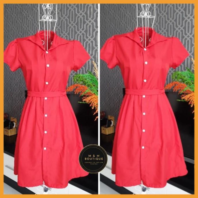 Đầm xoè đẹp công sở, cổ somi, tay ngắn, vintage (cổ điển) công sở – H2021 - Meoheo Boutique