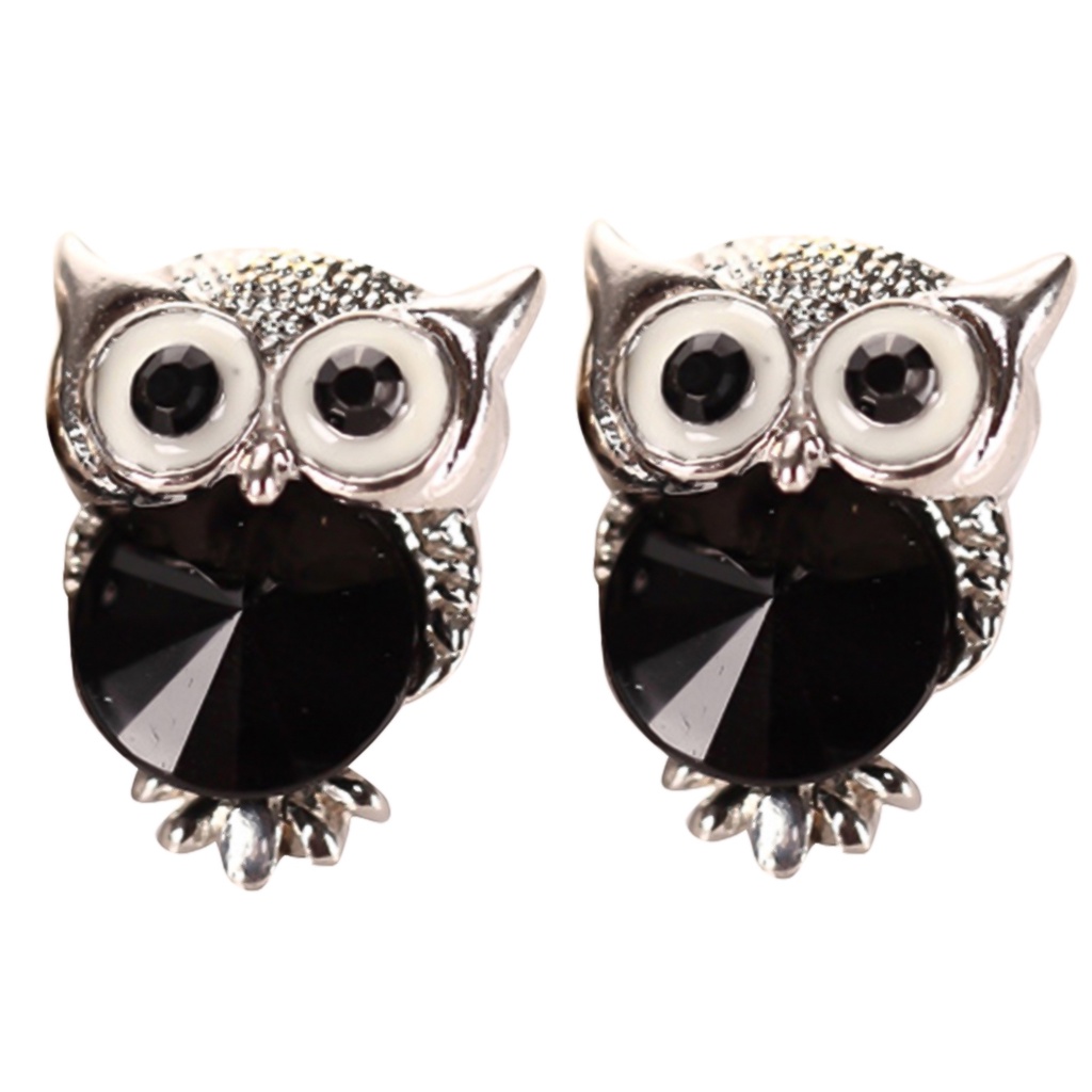 Đôi bông tai hình chú cú mèo đính đá xinh xắn cho nữ