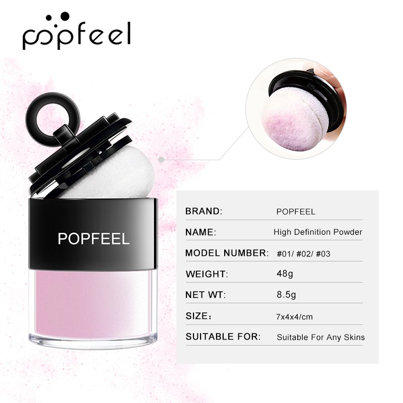 [Hàng mới về] Phấn lót POPFEEL 3 màu kiềm dầu độ che phủ cao lâu trôi để trang điểm | BigBuy360 - bigbuy360.vn