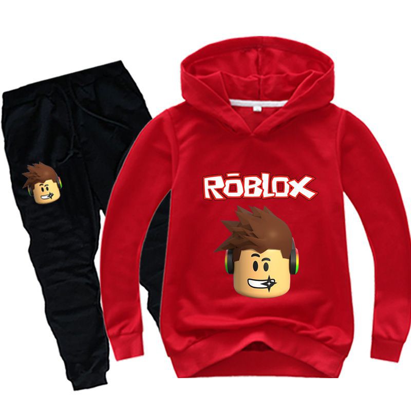 Bộ Áo Hoodie + Quần Dài In Hình Roblox Cho Bé Trai