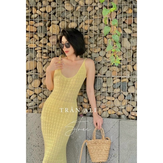 ĐẦM BODY VÀNG LEN DỆT