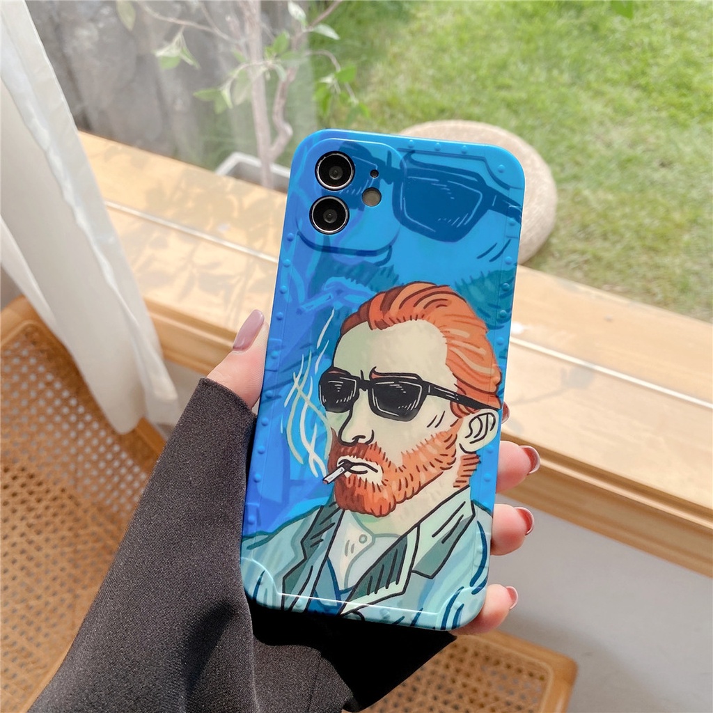 Ốp điện thoại dẻo hình Vincent Van Gogh hoạt hình thích hợp cho Iphone 13 12 mini 11promax 7/8plus se2020 x/xs xr xsmax