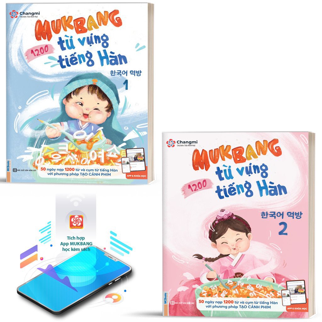 Sách MCBooks - Combo Mukbang 1200 Từ Vựng Tiếng Hàn Tổng Hợp (Trọn bộ 2 tập)