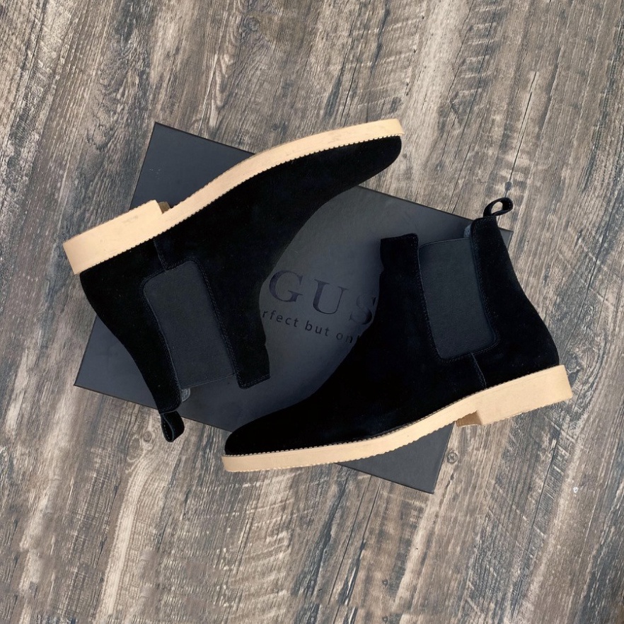 Giày Chelsea boots cao cổ thời trang nam chất liệu da lộn màu đen đế độn 3.5cm | BigBuy360 - bigbuy360.vn