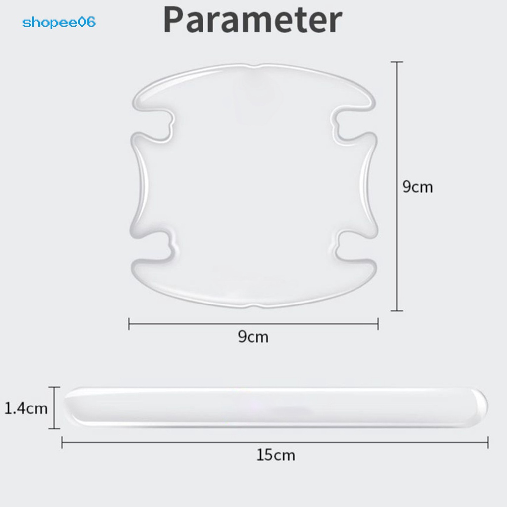 Set 8 Miếng Dán Trong Suốt Bảo Vệ Tay Cầm Cửa Xe Hơi Chống Trầy