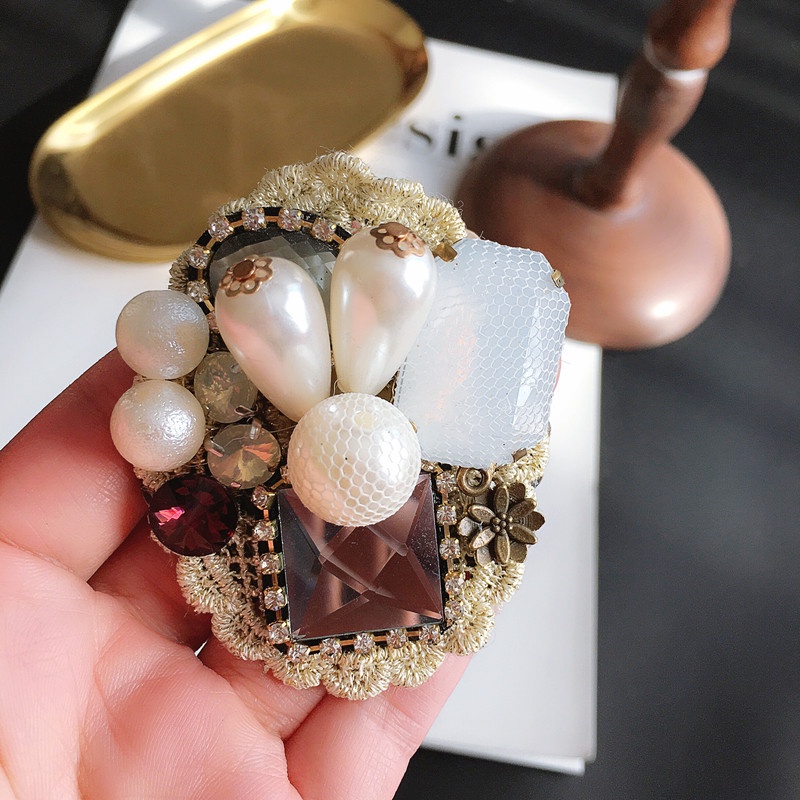 Ghim cài áo hình nơ đính ngọc trai giả thời trang cho nữ