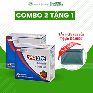 Combo 2 hộp Vitamin , Bồi bổ sức khỏe, chống mệt mõi  ROBVITA hộp 100 viên tặng áo mưa dù cao cấp Medibeauty